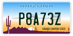 P8A73Z license plate in Arizona