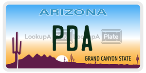 PDA license plate in Arizona