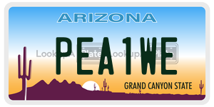PEA1WE license plate in Arizona