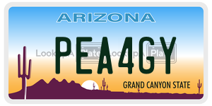 PEA4GY license plate in Arizona