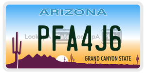 PFA4J6  license plate in AZ