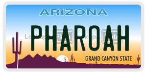 PHAROAH license plate in Arizona