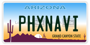 PHXNAVI license plate in Arizona