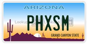 PHXSM  license plate in AZ