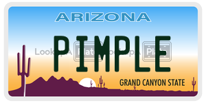 PIMPLE license plate in Arizona