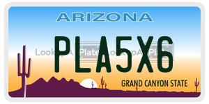 PLA5X6  license plate in AZ