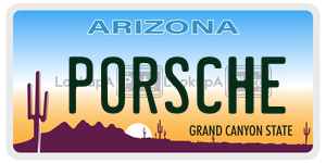PORSCHE license plate in Arizona