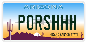 PORSHHH license plate in Arizona