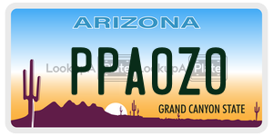 PPA0Z0 license plate in Arizona