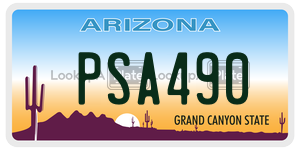 PSA490  license plate in AZ