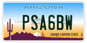 PSA6BW  license plate in AZ