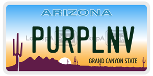 PURPLNV  license plate in AZ