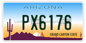 PX6176 license plate in Arizona
