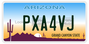 PXA4VJ license plate in Arizona