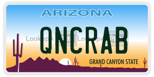 QNCRAB license plate in Arizona