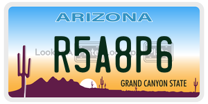 R5A8P6  license plate in AZ