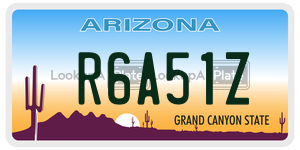 R6A51Z license plate in Arizona