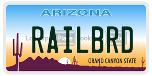 RAILBRD license plate in Arizona