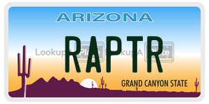 RAPTR license plate in Arizona