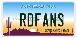 RDFANS license plate in Arizona