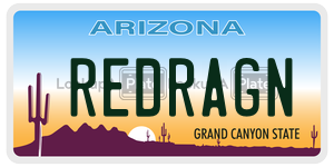 REDRAGN license plate in Arizona