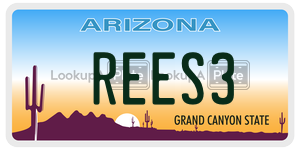 REES3 license plate in Arizona