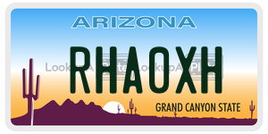 RHA0XH license plate in Arizona