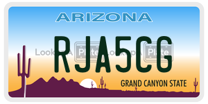 RJA5CG  license plate in AZ