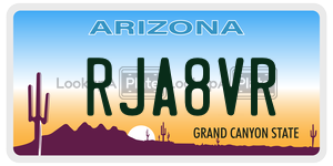 RJA8VR license plate in Arizona