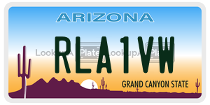 RLA1VW license plate in Arizona