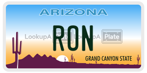 RON license plate in Arizona
