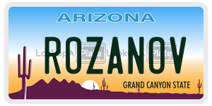 ROZANOV  license plate in AZ