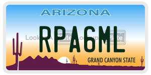 RPA6ML license plate in Arizona