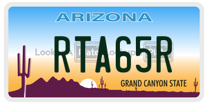 RTA65R  license plate in AZ