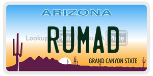RUMAD license plate in Arizona