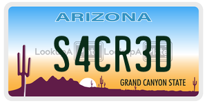 S4CR3D license plate in Arizona