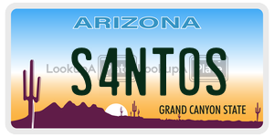 S4NTOS license plate in Arizona
