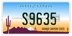 S9635  license plate in AZ