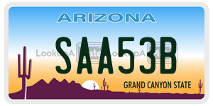 SAA53B license plate in Arizona