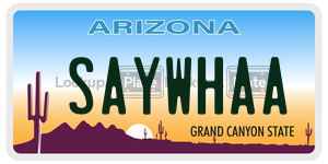 SAYWHAA  license plate in AZ