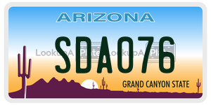 SDA076  license plate in AZ