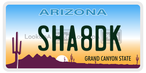 SHA8DK  license plate in AZ