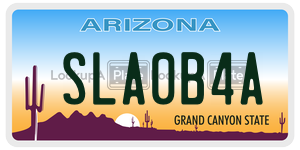 SLA0B4A license plate in Arizona