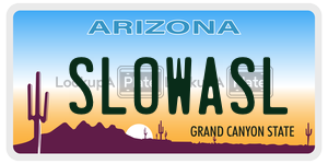 SLOWASL license plate in Arizona