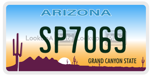 SP7069 license plate in Arizona