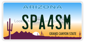 SPA4SM license plate in Arizona