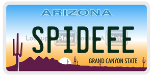 SPIDEEE license plate in Arizona
