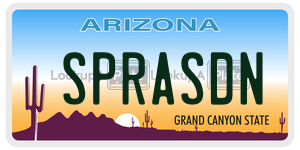 SPRASDN license plate in Arizona