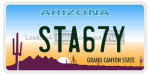 STA67Y license plate in Arizona