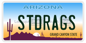 STDRAGS license plate in Arizona